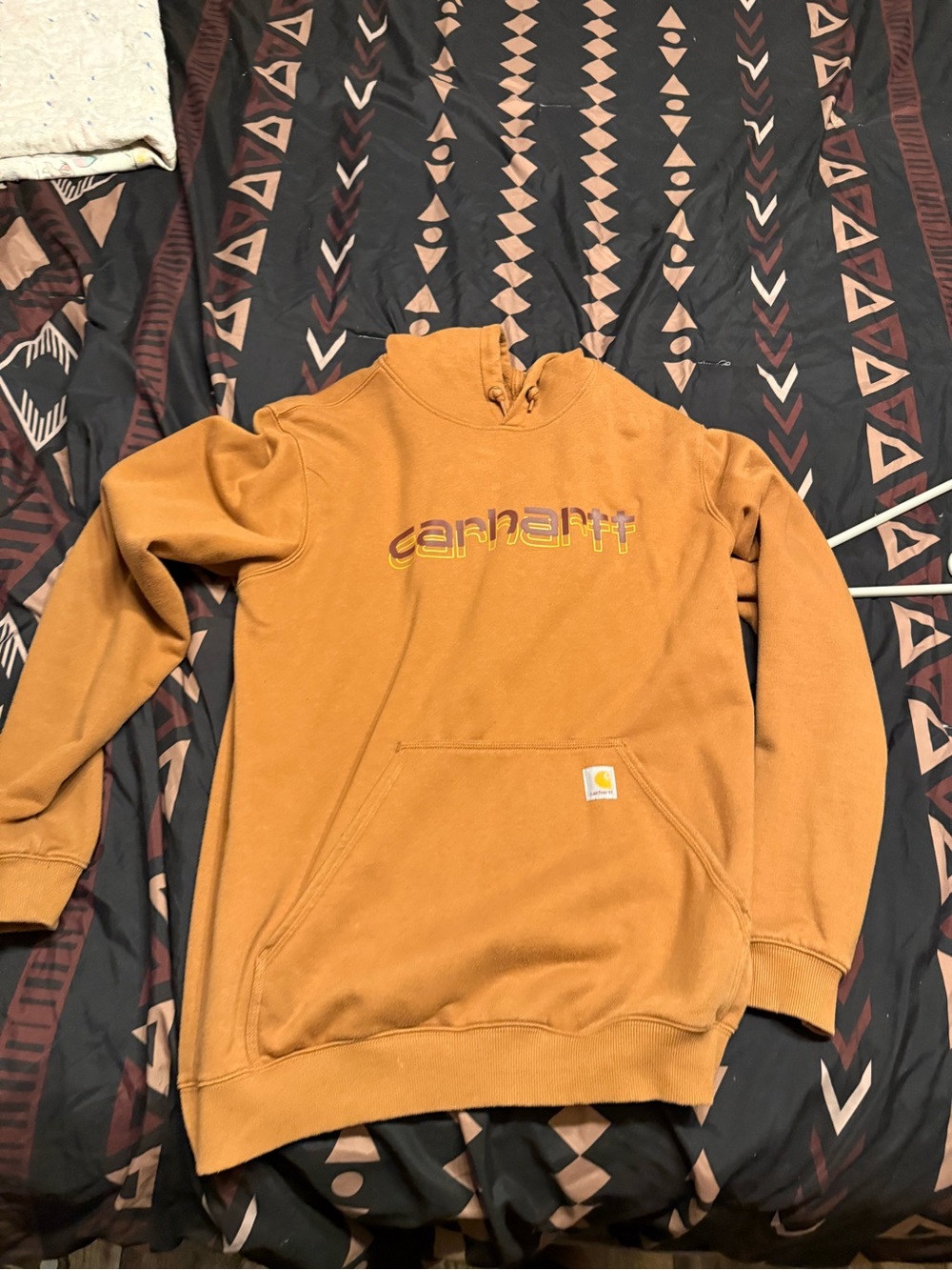 Carhartt Men’s Brown Hooded Sweatshirt - Logo Front Pocket